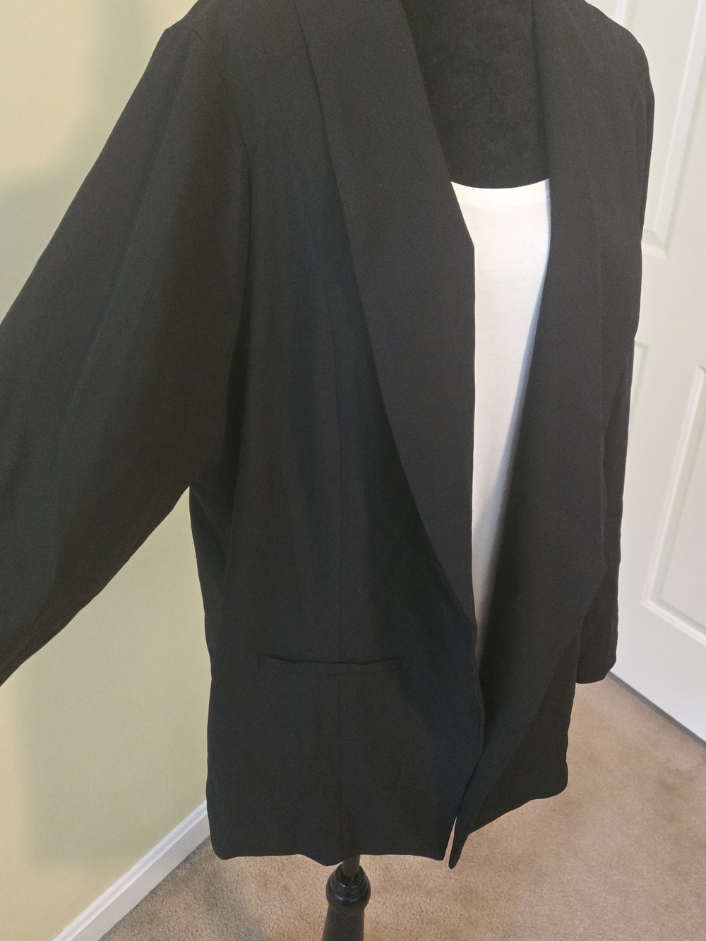 torrid Black Open-Front Draped Blazer - Picture 3 of 5